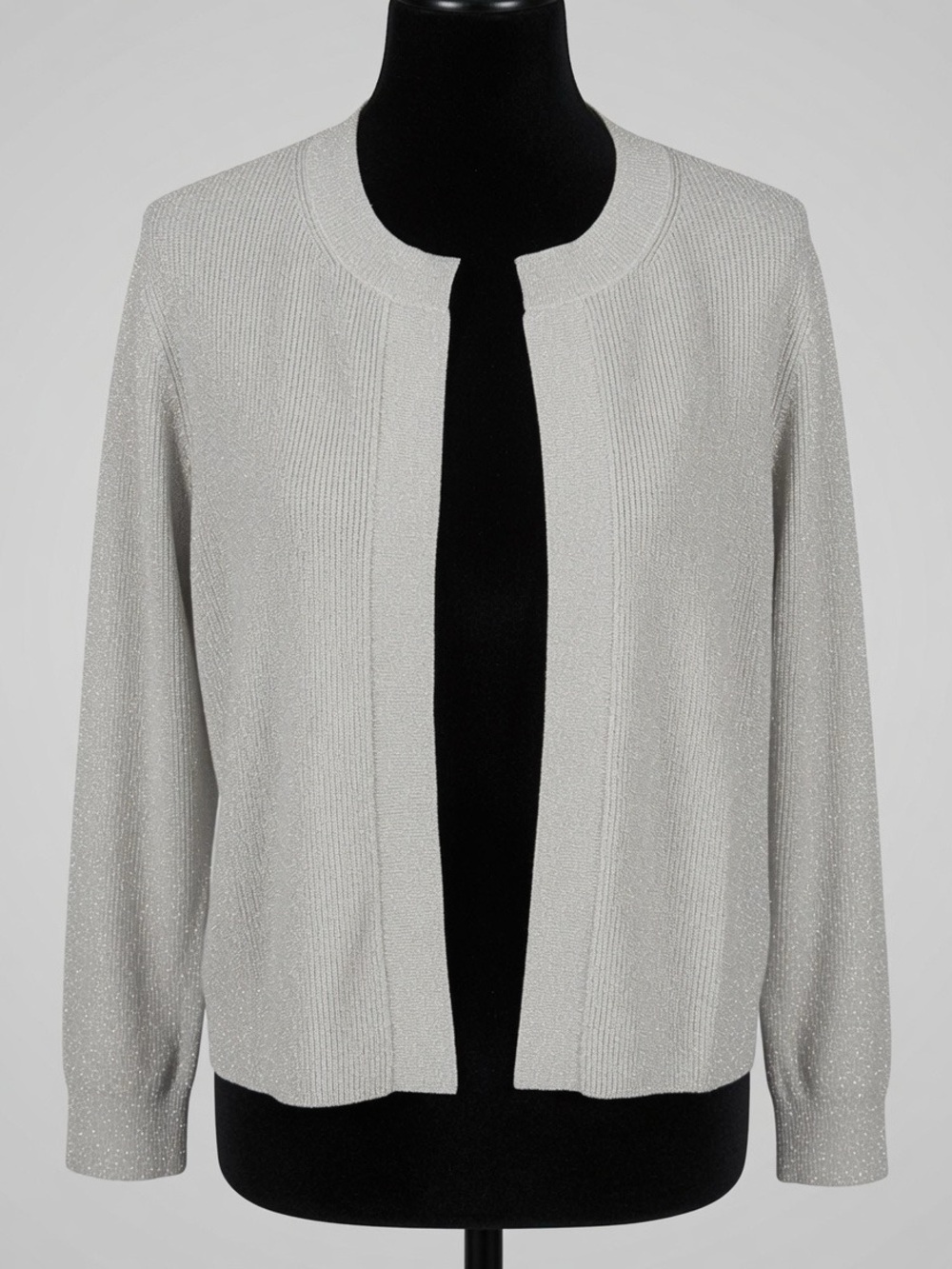 Ann Taylor cream Beige Sparkly Metallic Cardigan Sweater XL NWT